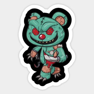 Evil Teddy Bear Halloween Sticker